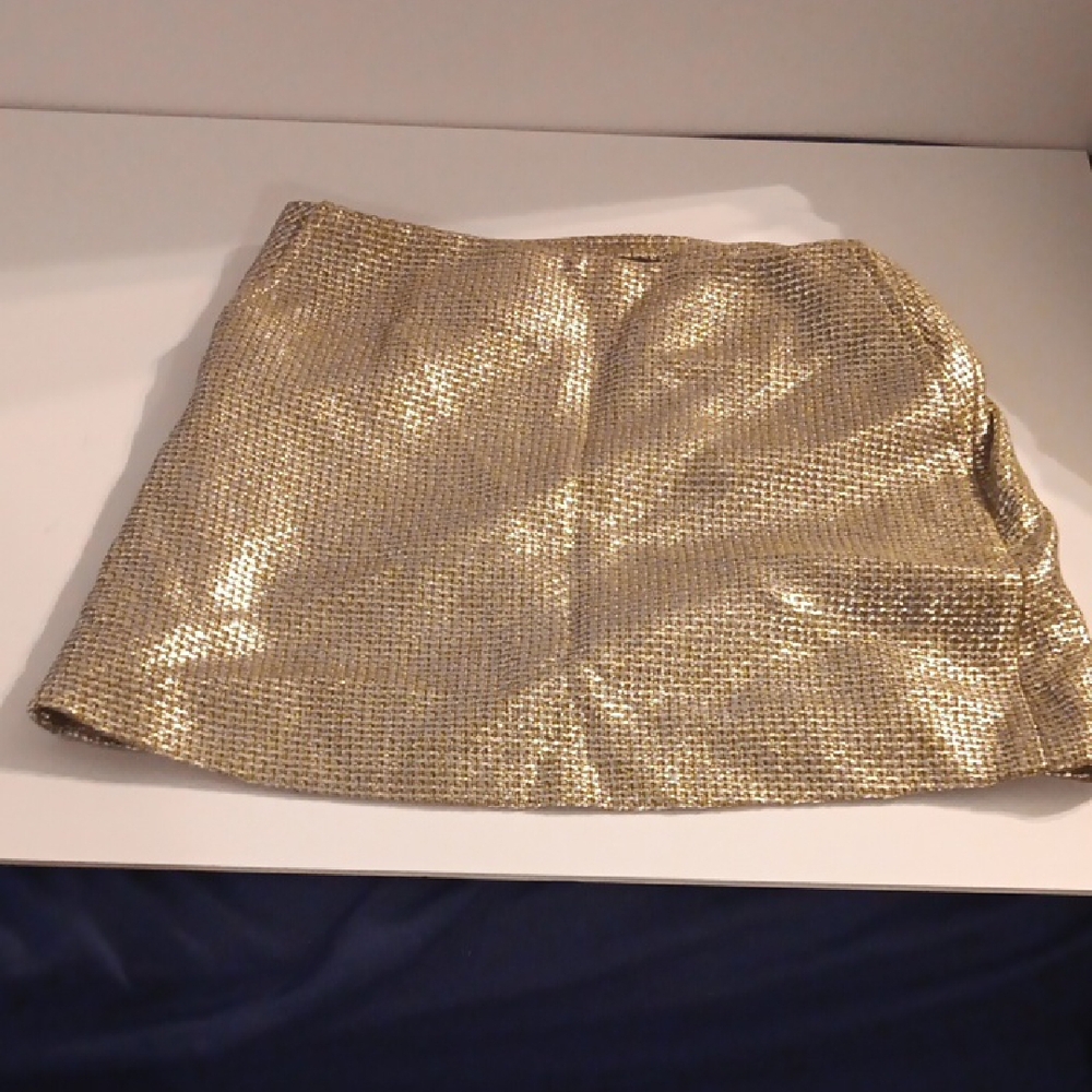 Shimmering Gold Mini Skirt